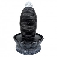 Fantana arteziana, cu buton On/off, Cascada cu bila si leduri, 28 cm, 91GX Fantana arteziana, cu buton On/off, Cascada cu bila si leduri, 28 cm, 91GX