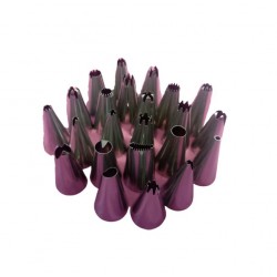 Set 23 duiuri ornat din inox cu adaptor inclus, 3 cm, Rose, 83COF Set 23 duiuri ornat din inox cu adaptor inclus, 3 cm, Rose, 83COF