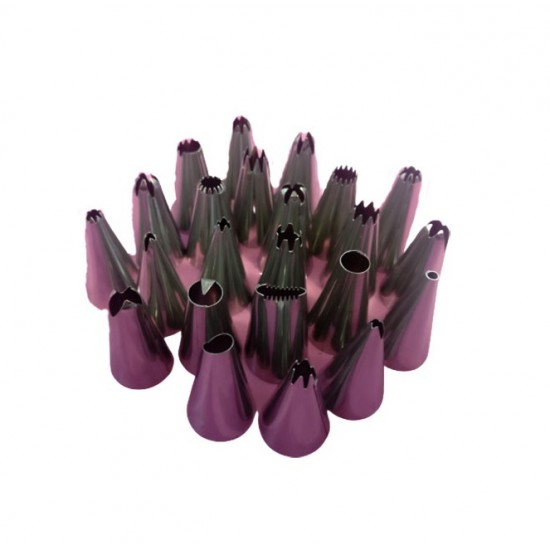 Set 23 duiuri ornat din inox cu adaptor inclus, 3 cm, Rose, 83COF Set 23 duiuri ornat din inox cu adaptor inclus, 3 cm, Rose, 83COF