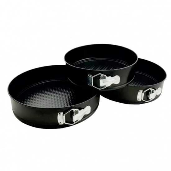Set 3 Tavi forma rotunda pentru prajituri, bucatarie, Rose, 65COF Set 3 Tavi forma rotunda pentru prajituri, bucatarie, Rose, 65COF