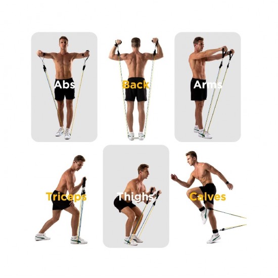 Sistem de antrenament fitness cu corzi extensibile, Power 100% Latex, JT003 Sistem de antrenament fitness cu corzi extensibile, Power 100% Latex, JT003
