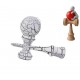 Kendama Profesionala, Bila din lemn, Design artistic cu finisaj Crapatura + Sticker pentru Telefon, 102KD