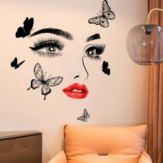 Sticker decorativ, Fata cu fluturi, 60 cm, 1145STK-1