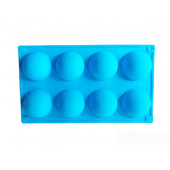 Forma silicon pentru prajituri turnate, Albastru, 8 cavitati, 28 cm, 432COF