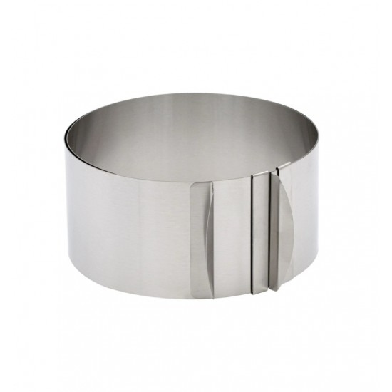 Forma pentru torturi, rotunda reglabila 16-30 cm, Inaltime 8,8 cm, Inox, 461COF Forma pentru torturi, rotunda reglabila 16-30 cm, Inaltime 8,8 cm, Inox, 461COF