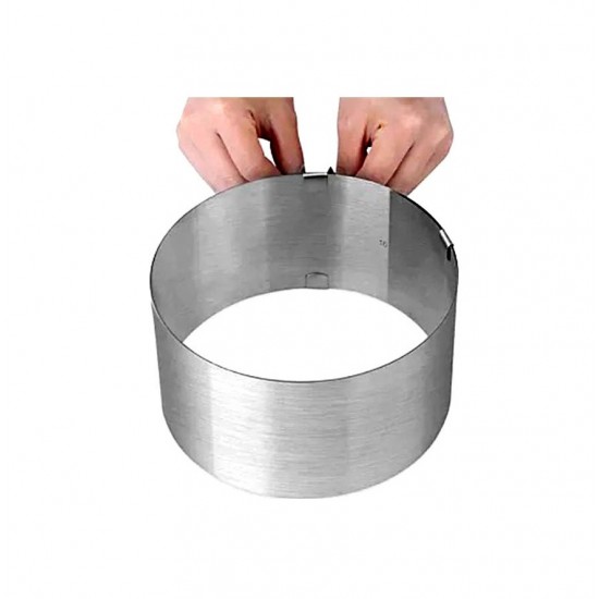Forma pentru torturi, rotunda reglabila 16-30 cm, Inaltime 8,8 cm, Inox, 461COF Forma pentru torturi, rotunda reglabila 16-30 cm, Inaltime 8,8 cm, Inox, 461COF