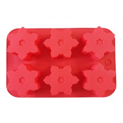Forma silicon in forma de fulgi de zapada, 6 cavitati, Rosu, 25 cm, 473COF