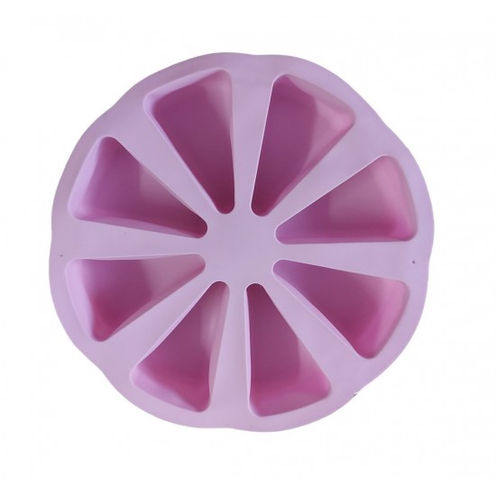 Forma silicon pentru prajituri, Felii de Pizza, 8 cavitati, Roz, 27 cm, 477COF