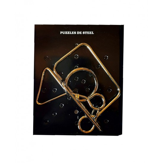 Puzzle brain twister din metal, Pentru copii si adolescenti, 7 cm, 477CUB-3 Puzzle brain twister din metal, Pentru copii si adolescenti, 7 cm, 477CUB-3