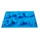 Forma silicon pentru prajituri, Tema Craciun, 6 cavitati, Albastru, 27 cm, 478COF