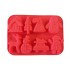 Forma silicon pentru prajituri, Tema Craciun, 8 cavitati, Rosu, 20 cm, 483COF