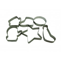 Set 6 forme decupatoare tema Craciun, pentru biscuiti sau gogosi, 6 cm, 513COF