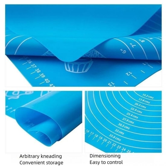 Covoras pentru aluat din silicon, foaie antiaderenta, 60x80 cm, Albastru, 557COF Covoras pentru aluat din silicon, foaie antiaderenta, 60x80 cm, Albastru, 557COF