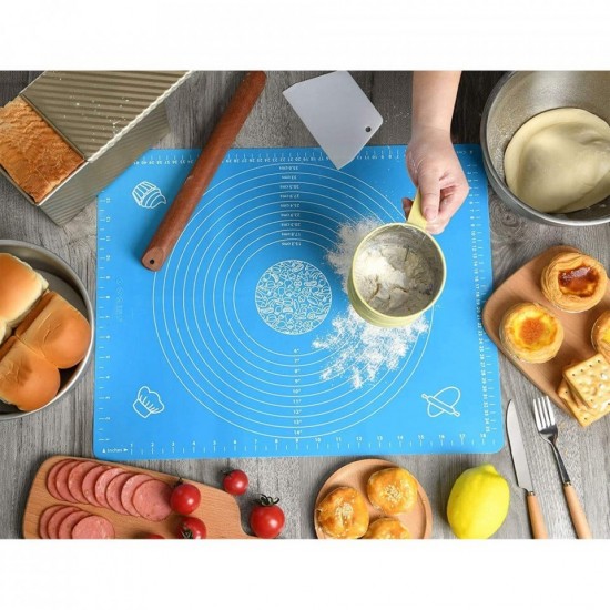 Covoras pentru aluat din silicon, foaie antiaderenta, 60x80 cm, Albastru, 557COF Covoras pentru aluat din silicon, foaie antiaderenta, 60x80 cm, Albastru, 557COF