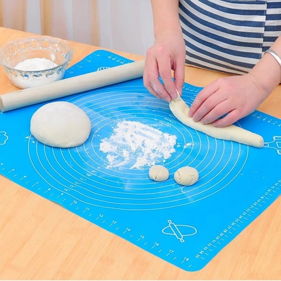 Covoras pentru aluat din silicon, foaie antiaderenta, 60x80 cm, Albastru, 557COF Covoras pentru aluat din silicon, foaie antiaderenta, 60x80 cm, Albastru, 557COF