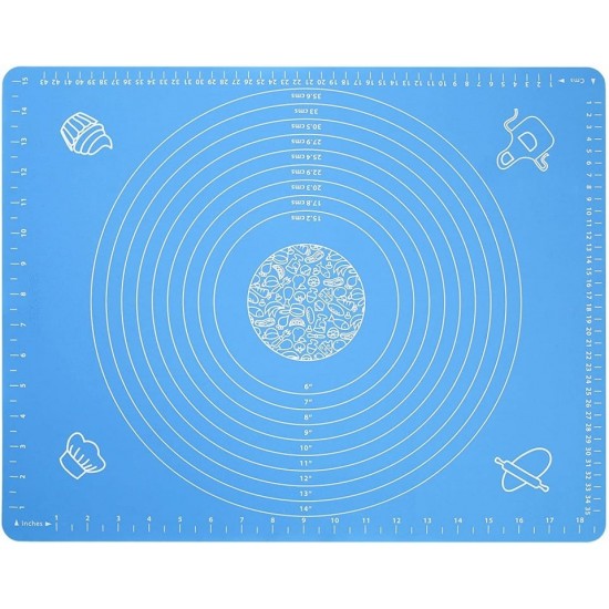 Covoras pentru aluat din silicon, foaie antiaderenta, 60x80 cm, Albastru, 557COF Covoras pentru aluat din silicon, foaie antiaderenta, 60x80 cm, Albastru, 557COF