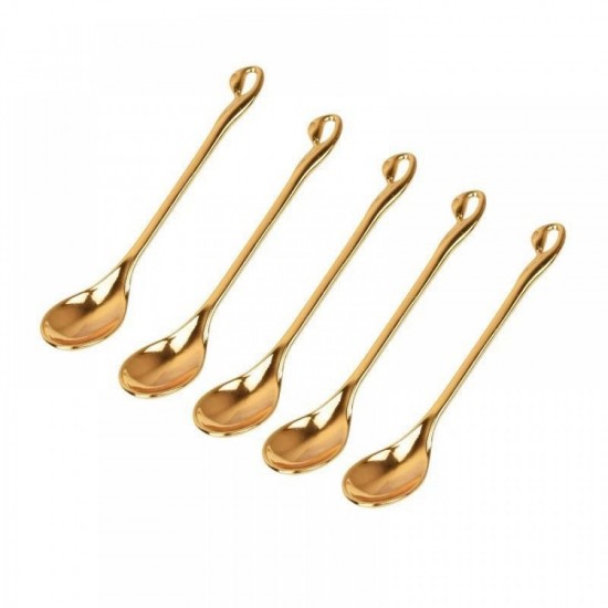Set 6 lingurite cu suport Lebada, Luxury Gold, 14 cm, A13834 Set 6 lingurite cu suport Lebada, Luxury Gold, 14 cm, A13834