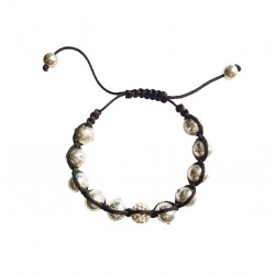 Bratara cu pietre Hematit si Charm, Argintiu, BR70 Bratara cu pietre Hematit si Charm, Argintiu, BR70