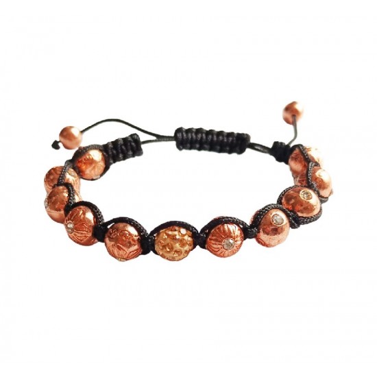 Bratara cu pietre Hematit si Charm, Maro, BR69 Bratara cu pietre Hematit si Charm, Maro, BR69