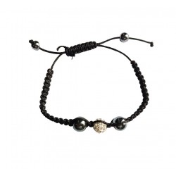 Bratara cu pietre Hematit si Charm, Negru, BR62 Bratara cu pietre Hematit si Charm, Negru, BR62