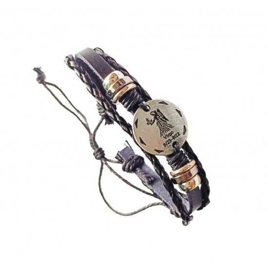 Bratara din piele ecologica, Zodiac Fecioara, Negru, BR55 Bratara din piele ecologica, Zodiac Fecioara, Negru, BR55