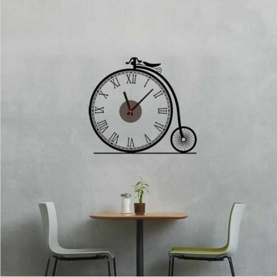 Ceas decorativ de perete, Bicicleta, Ceas cu Autocolant, 40 cm, CD803