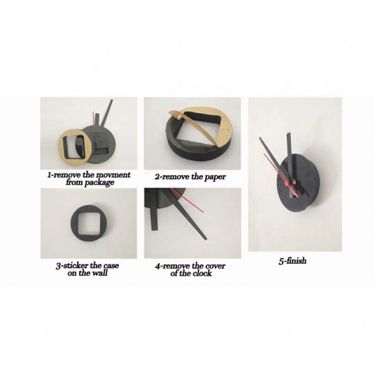 Ceas decorativ de perete, Inima, Ceas cu Autocolant, 50 cm, CD829 Ceas decorativ de perete, Inima, Ceas cu Autocolant, 50 cm, CD829