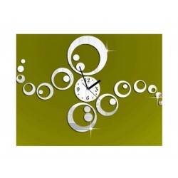 Ceas decorativ de perete, Cercuri, Oglinda acrilica, 40 cm, LK-17
