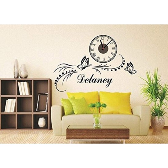 Ceas decorativ de perete, Fluturi, Ceas cu Autocolant, 55 cm, CD874 Ceas decorativ de perete, Fluturi, Ceas cu Autocolant, 55 cm, CD874