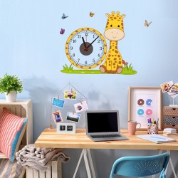 Ceas decorativ de perete, Girafa, Ceas cu Autocolant, 53 cm, CD865 Ceas decorativ de perete, Girafa, Ceas cu Autocolant, 53 cm, CD865