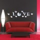 Ceas decorativ de perete, Love, Oglinda acrilica, 50 cm, LK-13 Ceas decorativ de perete, Love, Oglinda acrilica, 50 cm, LK-13