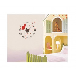 Ceas decorativ de perete, Pisica, Ceas cu Autocolant, 47 cm, CD826 Ceas decorativ de perete, Pisica, Ceas cu Autocolant, 47 cm, CD826