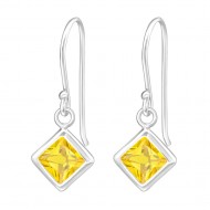 Cercei argint, Inima, Cristale Yellow, A4S23942 Cercei argint, Inima, Cristale Yellow, A4S23942