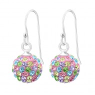 Cercei argint, Minge, Cristale Multicolor, A4S12995 Cercei argint, Minge, Cristale Multicolor, A4S12995