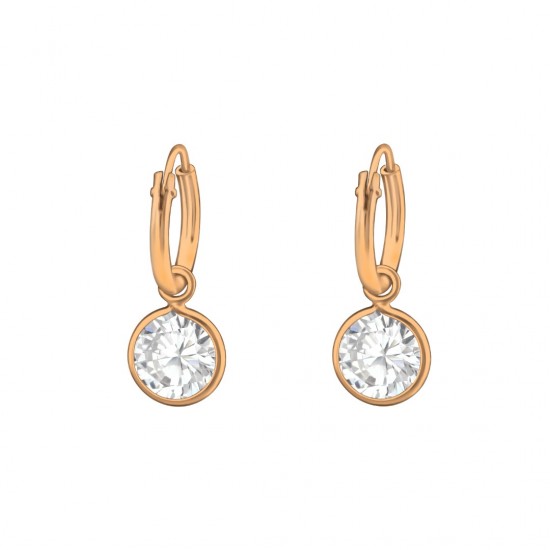 Cercei argint, Placat cu Aur roz 14k, Cristale Zirconiu White, A4S37124 Cercei argint, Placat cu Aur roz 14k, Cristale Zirconiu White, A4S37124