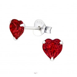 Cercei argint, in forma de inima cu cristale Swarovski Light Siam, A4S24394 Cercei argint, in forma de inima cu cristale Swarovski Light Siam, A4S24394