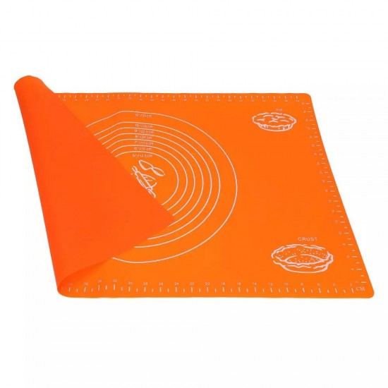 Covoras pentru aluat din silicon, foaie antiaderenta, 60x45 cm, Portocaliu, 394COF