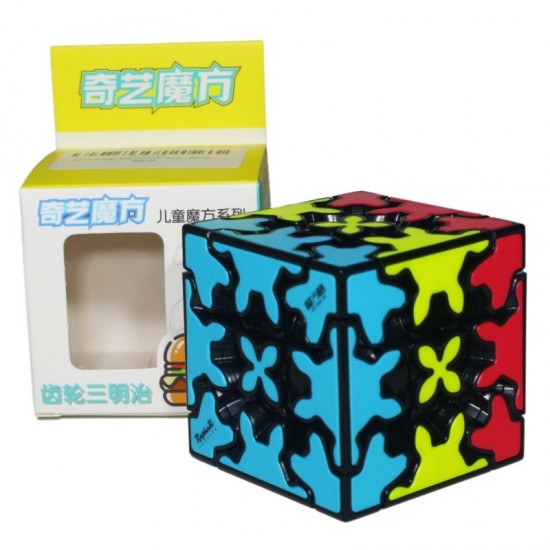 Cub Magic 3x3x3, QiYi Gear sandwich, Black, 456CUB-1 Cub Magic 3x3x3, QiYi Gear sandwich, Black, 456CUB-1
