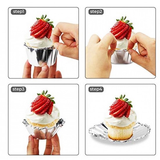 Forma pentru Cupcakes, 10 cavitati, Argintiu, 6 cm, 316COF Forma pentru Cupcakes, 10 cavitati, Argintiu, 6 cm, 316COF