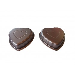 Forma pentru Tarte, Set 2 forme, Inima, Maro, 10 cm, 403COF Forma pentru Tarte, Set 2 forme, Inima, Maro, 10 cm, 403COF