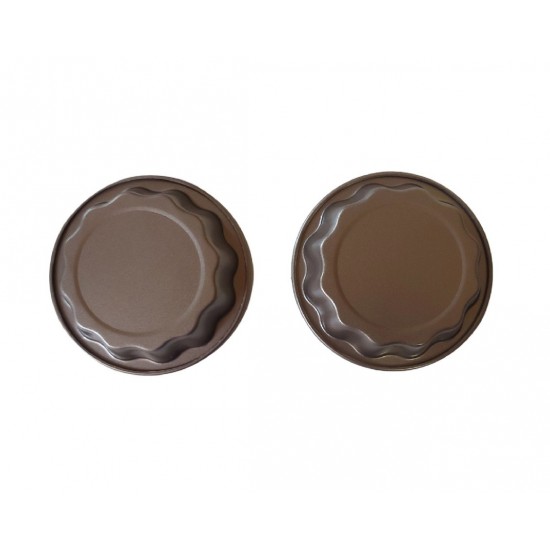 Forma pentru Tarte, Set 2 forme, Rotund, Maro, 10 cm, 404COF Forma pentru Tarte, Set 2 forme, Rotund, Maro, 10 cm, 404COF
