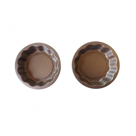 Forma pentru Tarte, Set 2 forme, Rotund, Maro, 10 cm, 404COF Forma pentru Tarte, Set 2 forme, Rotund, Maro, 10 cm, 404COF
