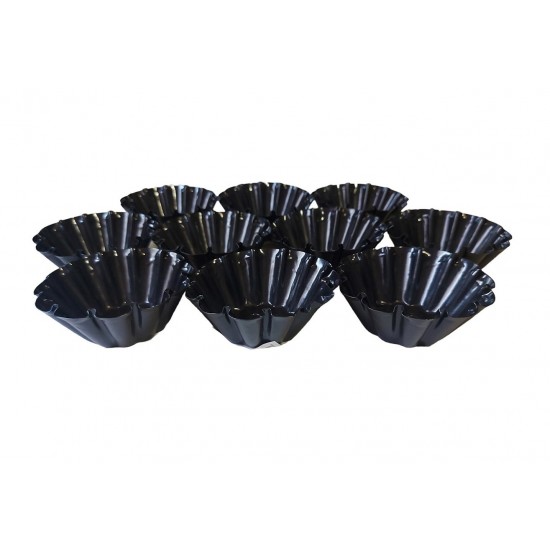 Forma pentru mini Savarine, Set 10 cavitati, Negru, 7.5 cm, 401COF Forma pentru mini Savarine, Set 10 cavitati, Negru, 7.5 cm, 401COF