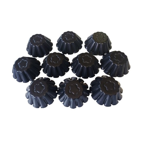 Forma pentru mini Savarine, Set 10 cavitati, Negru, 7.5 cm, 401COF Forma pentru mini Savarine, Set 10 cavitati, Negru, 7.5 cm, 401COF