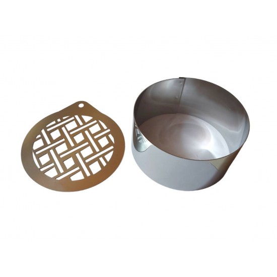 Forma pentru prajituri, Rotund cu sablon de ornat, Model geometric, 7.5 cm, 417COF