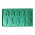 Forma silicon 10 cavitati, Cifre, Acadele din ciocolata sau Acadele din zahar, Verde, 28 cm, 291COF