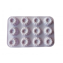 Forma silicon 12 cavitati, Pentru prajituri, Briose, Mov, 29 cm, 230COF