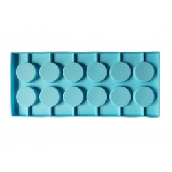 Forma silicon 12 cavitati, Rotund, Acadele din ciocolata sau Acadele din zahar, Albastru, 27 cm, 292COF