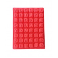 Forma silicon 48 cavitati, Litere, Pentru bomboane sau cuburi de Gheata, Rosu, 23 cm, 225COF