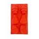 Forma silicon 6 cavitati, Mos Cracioun, Om de Zapada, Pentru prajituri sau Briose, Rosu, 29 cm, 240COF